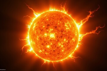 Dynamic sun with fiery solar flares
