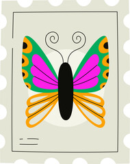 Butterfly on Postage Stamp