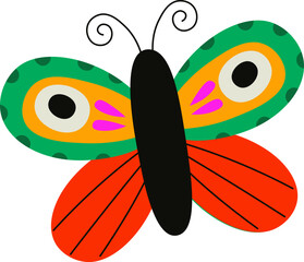 Colorful Butterfly with Patterned Wings