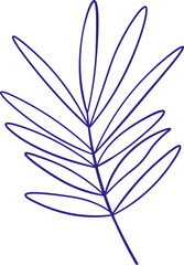 Topical Leaf Line Drawing