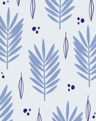 Leaf Pattern with Abstract Shapes Background