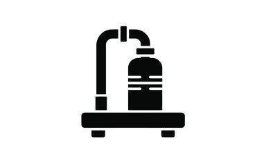 Fototapeta premium Stylized black and white icon of a beer glass filled with dark liquid and foam