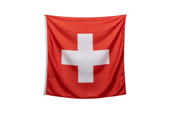 A Waving Swiss National Flag - Iconic Symbol of Switzerland, Proudly Displayed