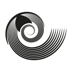 Spiral line pattern. Abstract swirl shape. Dynamic rotation Vector. Curved graphic illustration.