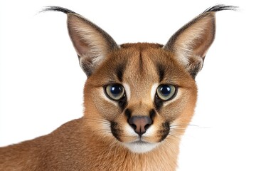 Fototapeta premium 6 month old Caracal in front of a white backdrop