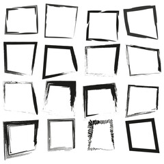 Frame icon collection. Border design set. Rectangle outline symbols. Vector boundary elements.