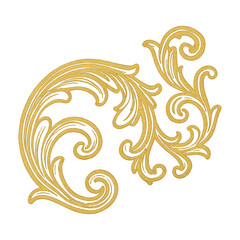 PNG Elegant golden ornamental flourish