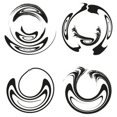 Arrow icon set. Circular direction design. Rotation symbol collection. Vector movement elements.