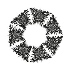 Floral wreath circle. Decorative flower ring. Botanical crown Vector. Garden bloom frame.