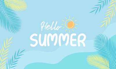 Hallo summer illustration background vector