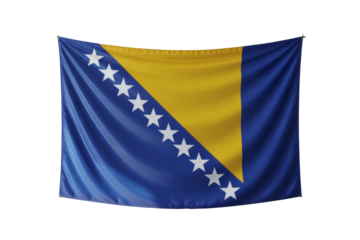 Majestic Waving National Flag of Bosnia and Herzegovina - A Symbol of Sovereignty and Patriotism