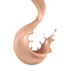 Beige foundation or cream splash twist