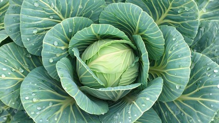 Obraz premium Cabbage Fresh Green Leafy Vegetable