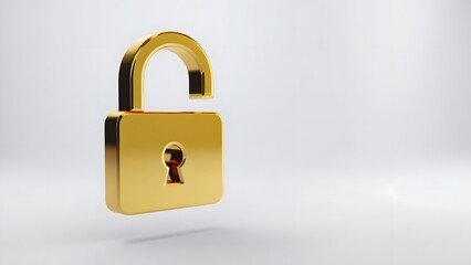 Fototapeta premium Golden Padlock Symbolizing Security and Protection
