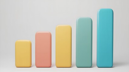 Colorful Bar Chart with Five Bars in Different Heights