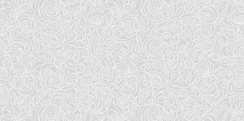 Obraz premium Elegant seamless floral pattern. Wavy vector abstract background. Stylish modern monochrome linear texture.