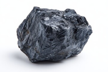 Obraz premium High grade anthracite chunk on white background