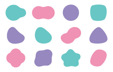 Trendy Fluid Pastel Shapes – Mint, Pink and Purple Abstract Set