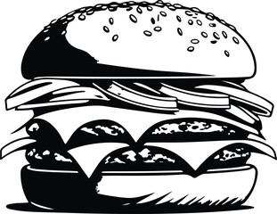 Silhouette Double Layer Beef Burger with Cheese