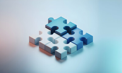 Interlocking puzzle pieces symbolizing teamwork and connection