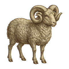 PNG Vintage ram illustration art