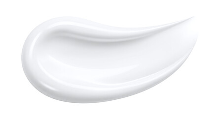 White cream smear on transparent background