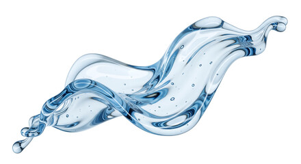 Light blue water splash wave with bubbles