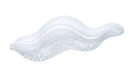 Soapy foam wave with bubbles, isolated on transparent background