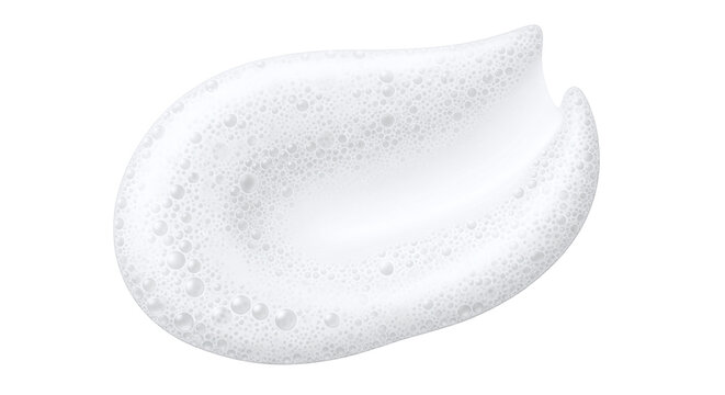 White foaming cleanser texture shape, isolated on transparent background