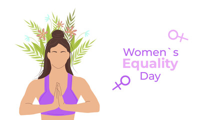 Womens Equality Day USA on August 26. Banner Design Poster Web Page Postcard. Vector Illustration.