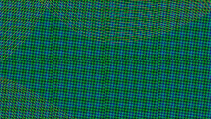 Abstract teal and gold halftone pattern with concentric circles