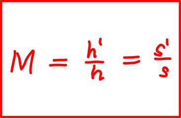 physics formula for magnification of lenses or mirrors, optics and modern physics