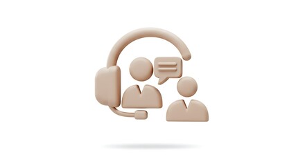Customer service icon with headset and speech bubble