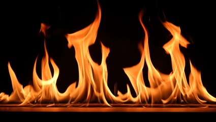Vibrant flames dance with passion and warmth on a dark background