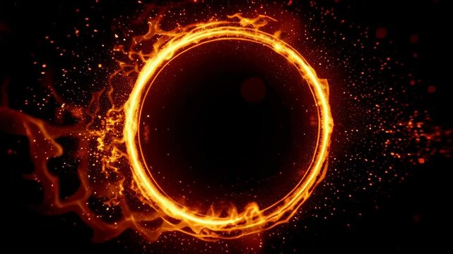 In the absolute void of deep space, a perfect circle of fire materializes. 