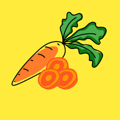 Illustration of fresh carrot, carrots vector icons or carrot illustration 