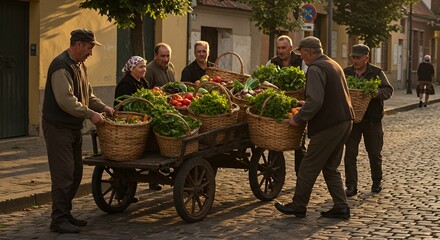 Golden Hour Harvest: Farmers Share Their Bountiful Vegetable Cart