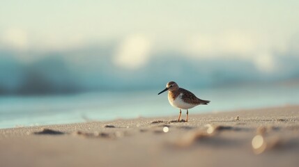 Fototapeta premium Solitary Sandpiper at Dawn