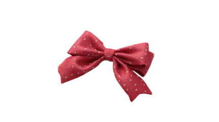 Red polka dot bow tie isolated on transparent background