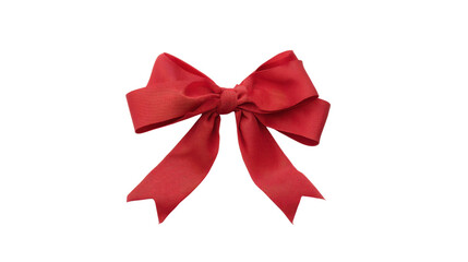 Fototapeta premium Elegant red ribbon bow isolated on transparent background