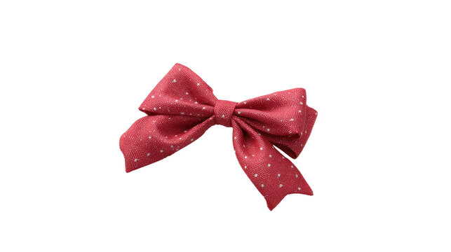 Red polka dot bow tie isolated on transparent background