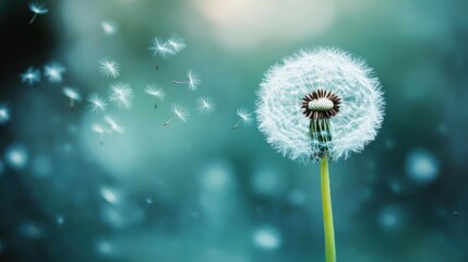 Dandelion in teal light