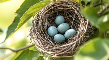 Obraz premium Bird eggs in a nest