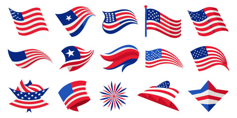 Dynamic American Flag Styles Collection