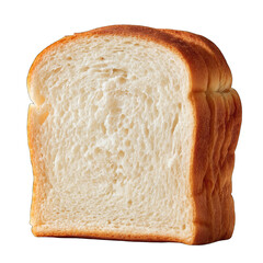 A single slice of soft, light-colored bread with a slightly browned crust, showing a fluffy, airy crumb