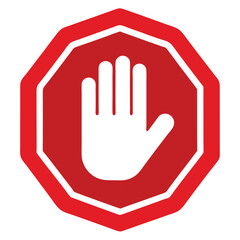 hand holding stop sign