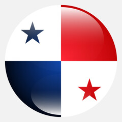 Obraz premium Flag of Panama. Panama flag icon. Standard color. Circle icon flag. 3d illustration. Computer digital vector illustration.