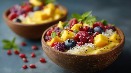 Tropical Smoothie Bowl with Fresh Berries