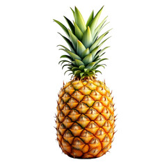 Fototapeta premium Whole Pineapple Fruit Isolated on Transparent Background