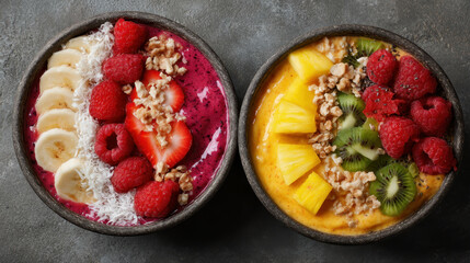 Healthy Acai Bowl with Granola and Berries
